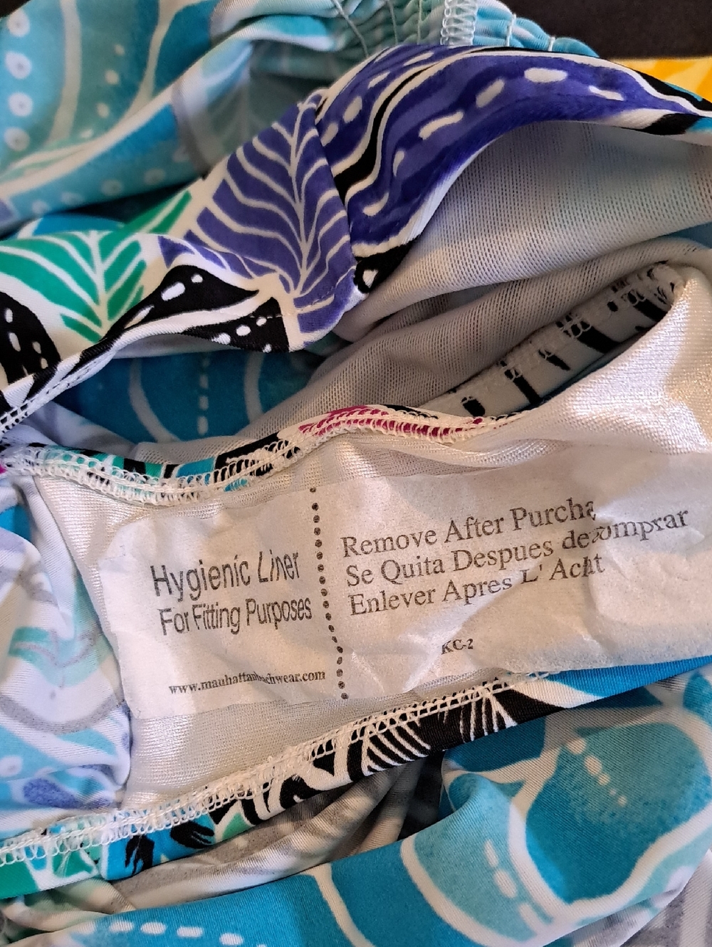 Maxine of Hollywood Tropical Floral One Piece Swimsuit - Blue  Size 6 NWT - Picture 6 of 7